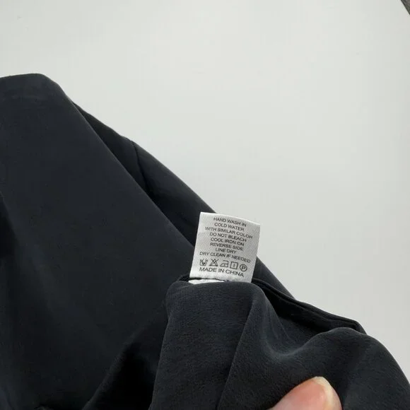 Quince Washable Silk Pajama Button Up Top Size XL Women’s in Black - Picture 5 of 6